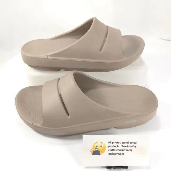 OOFOS Casual Slip On Slide Sandal Womens Size 10 Mens Size 8 41 Beige - Picture 5 of 9
